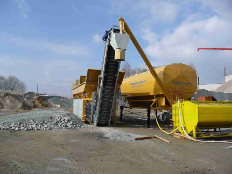Mobilní betonárka 3 komorový zásobník kameniva Silo 34m3
